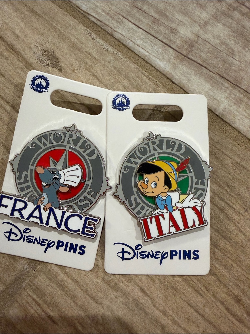 Disney Collectible France & Italy Enamel Pins - Multicolor